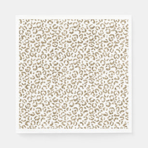 Glitter Antique Gold Leopard Print    Napkin