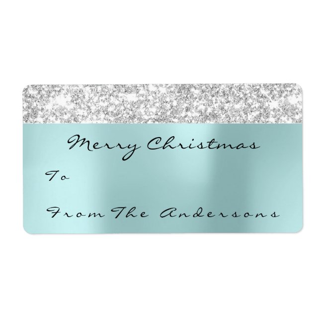 Glitter Aqua Silver Gray Holidays Christmas Season (Front)