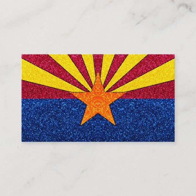 Glitter Arizona flag customisable business cards (Front)