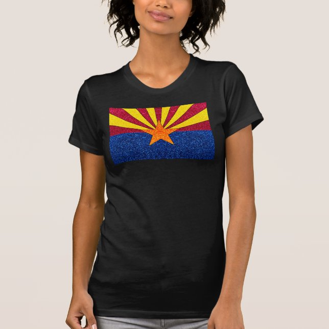 Glitter Arizona flag ladies tshirt (Front)