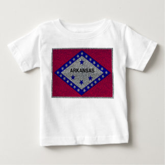 Glitter Arkansas flag baby tshirt