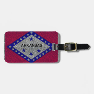 Glitter Arkansas flag customisable luggage tag