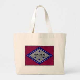 Glitter Arkansas flag jumbo tote bag