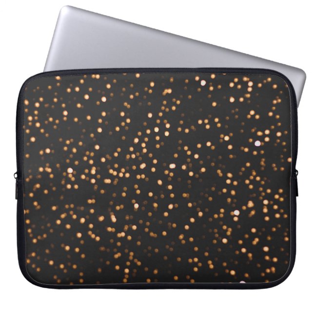 Glitter background gold texture laptop sleeve (Front)
