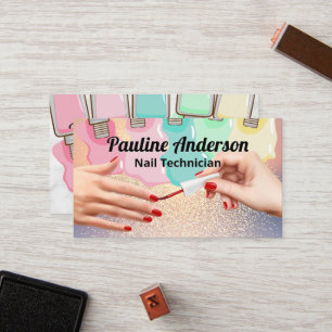 Glitter Background Manicure Nail Polish Liquid Loyalty Card