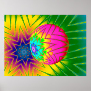 Glitter Ball Fractal Poster