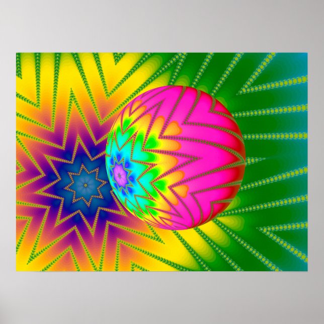 Glitter Ball Fractal Poster (Front)