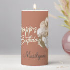 Glitter Balloons Happy Birthday Name Pillar Candle