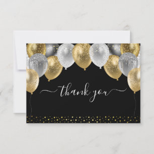 Glitter Balloons Thank You Card