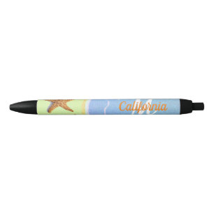 Glitter Beach  Black Ink Pen