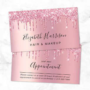Glitter Beauty Pink Appointment Card