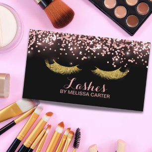 Glitter Beauty Salon Makeup Artist Lash Extensions Business Card