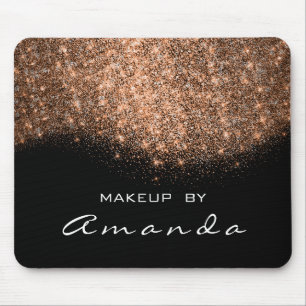 Glitter Beauty Studio Makeup Copper Black White Mouse Pad