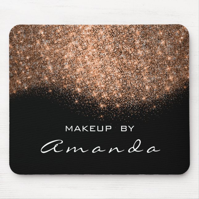 Glitter Beauty Studio Makeup Copper Black White Mouse Pad (Front)
