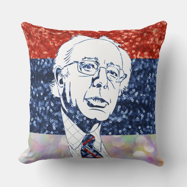 glitter bernie sanders cushion (Front)