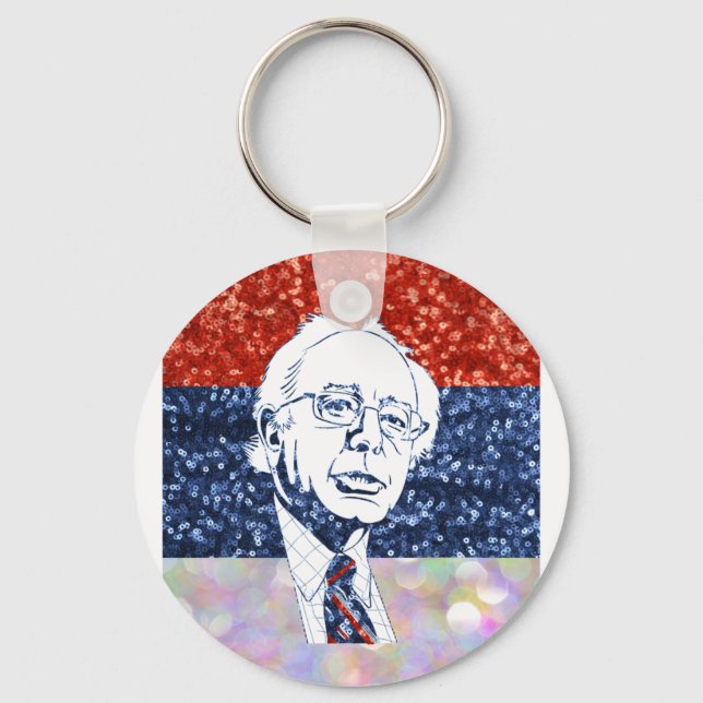 glitter bernie sanders key ring (Front)