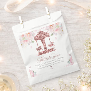 Glitter Birthday Carousel Personalised Favour Bag