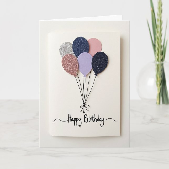 Glitter Birthday Celebration Card (Front)