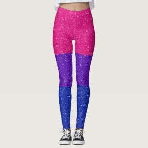 Glitter Bisexual Pride Flag Leggings