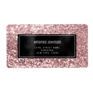 Glitter Black Framed Rose RSVP Address Boutique