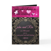 glitter black pink wedding