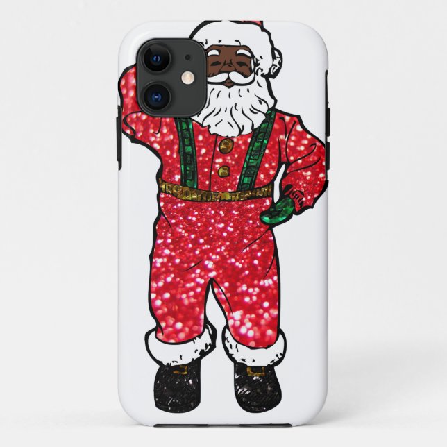 glitter black santa claus Case-Mate iPhone case (Back)