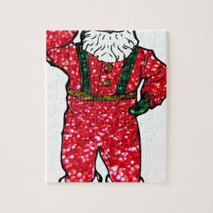 glitter black santa claus jigsaw puzzle