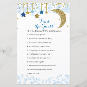Glitter blue moon Watercolor Find the Guest game