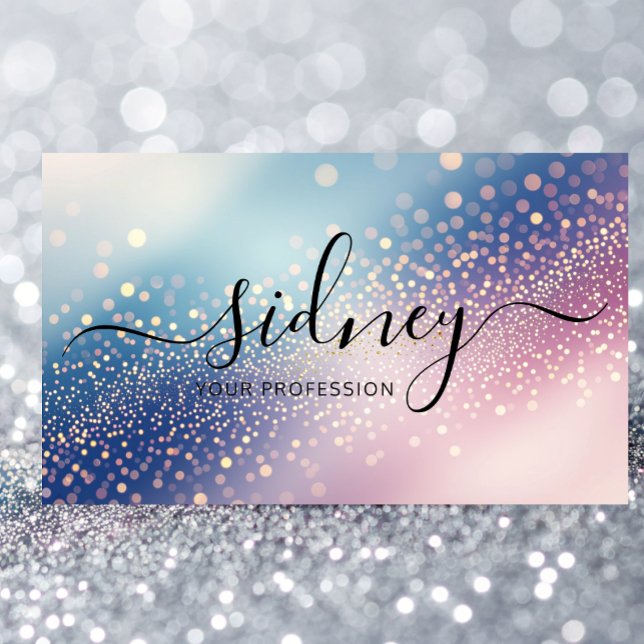 glitter blue pink background  business card (Creator Uploaded)