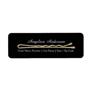 Glitter Bobby Pin Return Address Label
