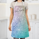 Glitter Bokeh Glamourous Elegant Apron<br><div class="desc">Easily personalise this elegant colourful bokeh glitter pattern with your custom name and/or monogram.</div>