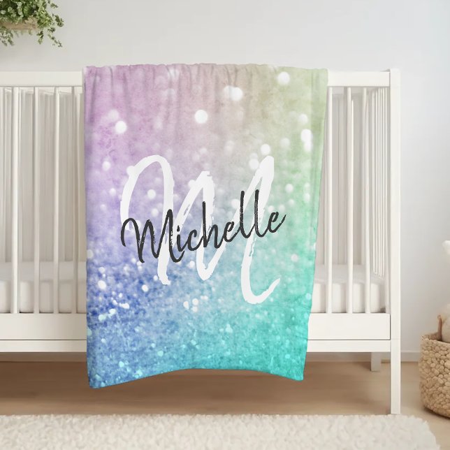 Glitter Bokeh Glamourous Elegant Fleece Blanket (Creator Uploaded)