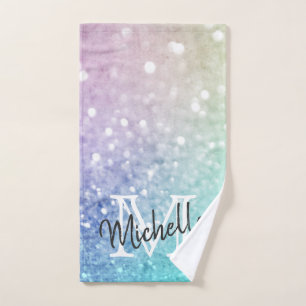 Glitter Bokeh Glamourous Elegant Hand Towel