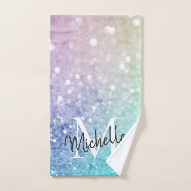 Glitter Bokeh Glamourous Elegant Hand Towel (Hand Towel)