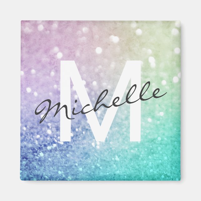 Glitter Bokeh Glamourous Elegant Magnet (Front)