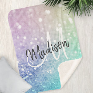 Glitter Bokeh Glamourous Elegant Sherpa Blanket