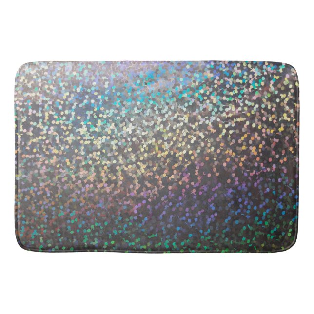 Glitter bokeh sparkle print bath mat (Front)
