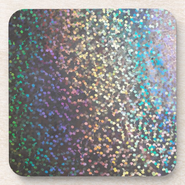 Glitter bokeh sparkle print coaster (Front)