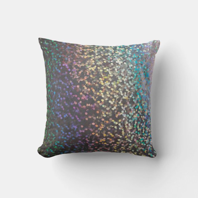 Glitter bokeh sparkle print cushion (Front)