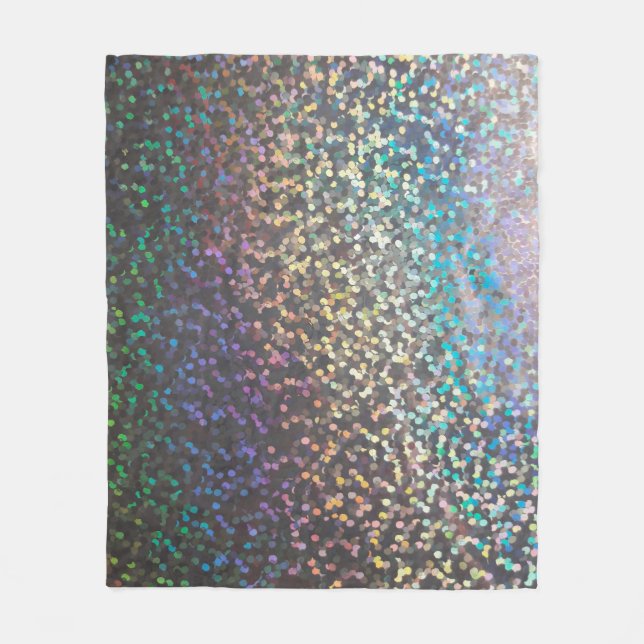 Glitter bokeh sparkle print fleece blanket (Front)