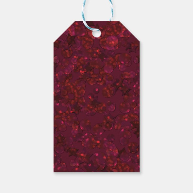 Glitter bokeh sparkle print gift tags (Front)