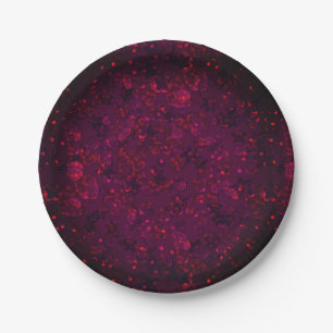 Glitter bokeh sparkle print heart sticker paper plate