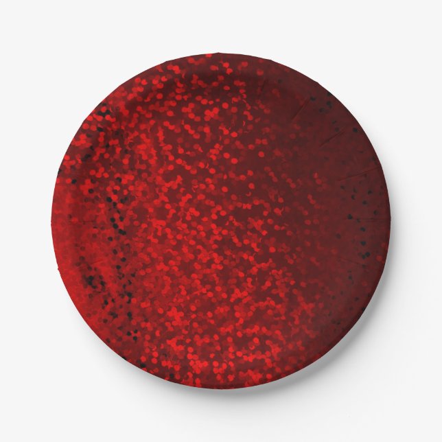 Glitter bokeh sparkle print paper plate (Front)