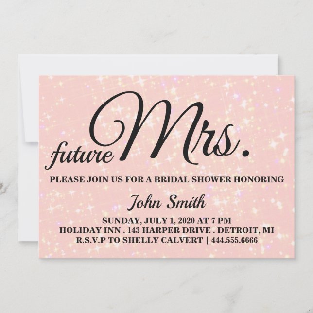 Glitter Bridal Shower future Mrs. Invitation (Front)