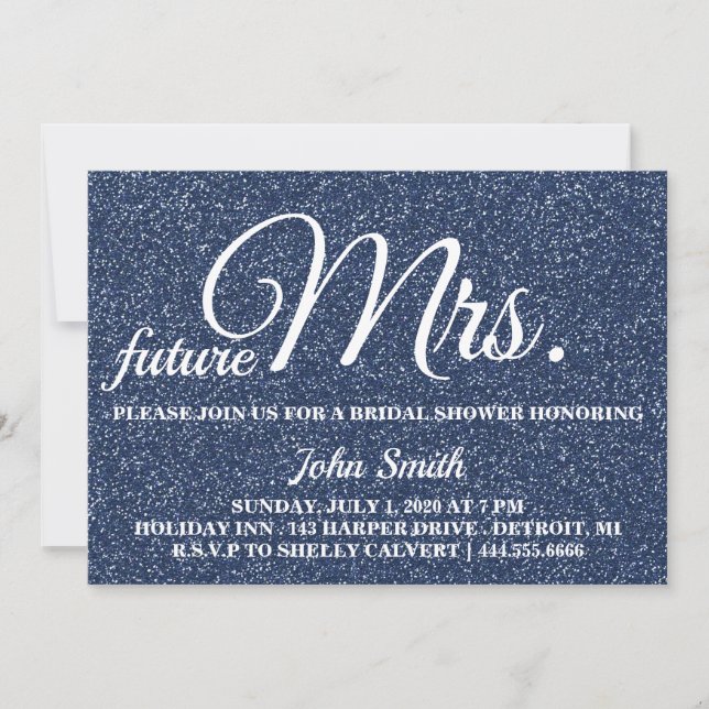 Glitter Bridal Shower future Mrs. Invitation (Front)