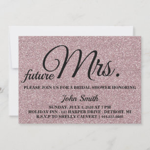 Glitter Bridal Shower future Mrs. Invitation