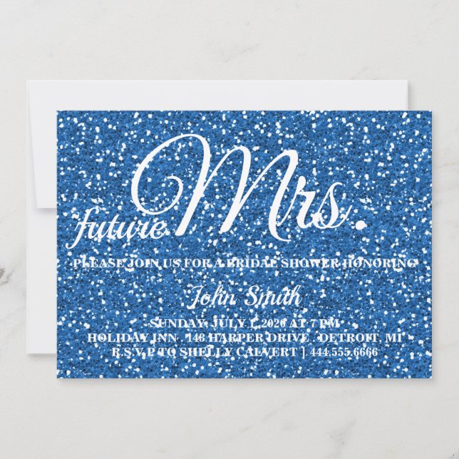 Glitter Bridal Shower future Mrs. Invitation (Front)