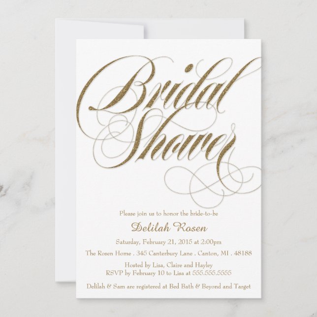 Glitter Bridal Shower Invitation (Front)
