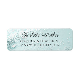 Glitter Bridal Shower Return Address Label