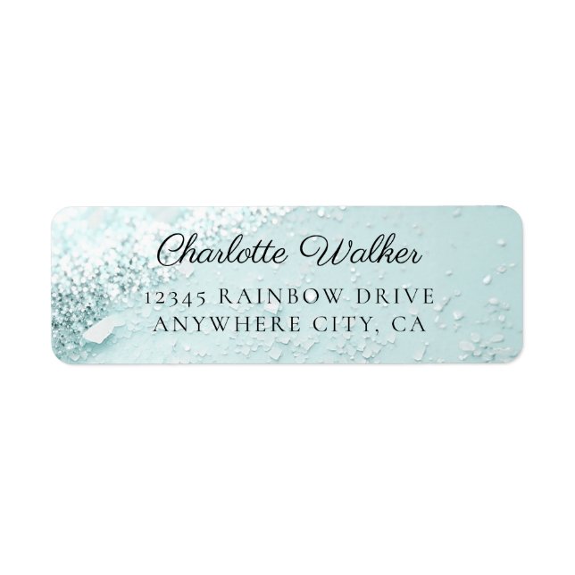 Glitter Bridal Shower  Return Address Label (Front)